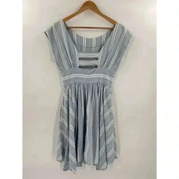 Anthro | Maple by Some Odd Rubies Blue Strip Allegra Women's Casual Dress Size 4 - Picture 4 of 7